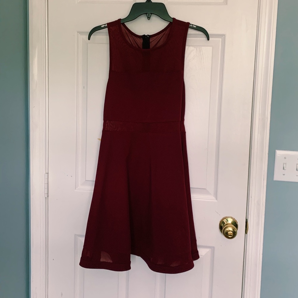 Mesh Maroon Dress